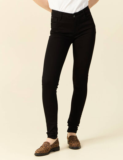 Jeans skinny push-up taille standard denim noir femme