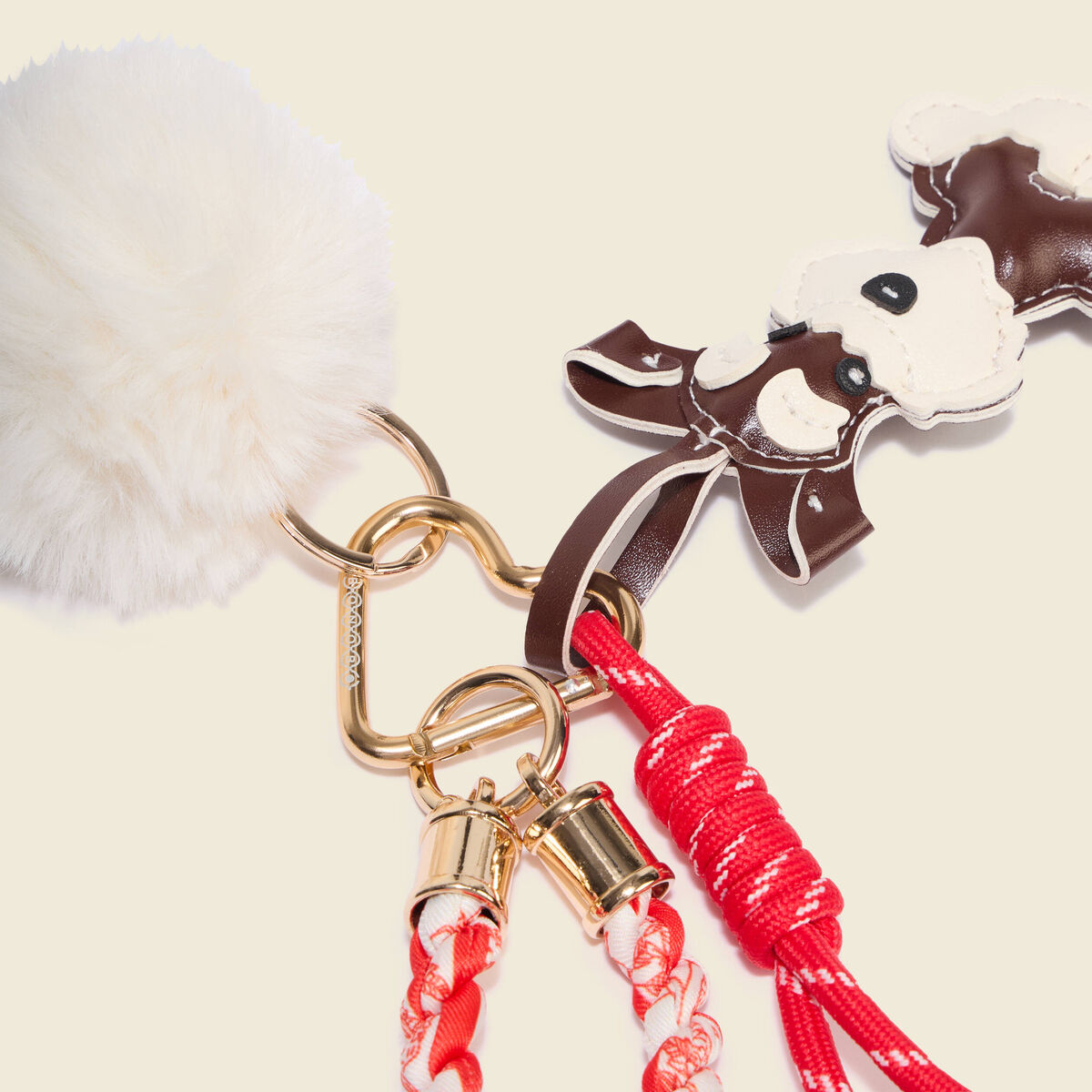 Porte-cl&eacute;s avec mousqueton rouge femme