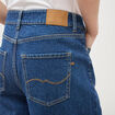 Jeans barrel taille haute 7/8&egrave;me denim brut femme