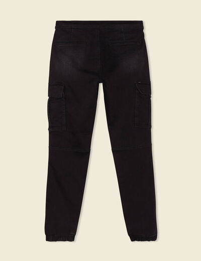 Jeans battle à coulisse denim noir homme