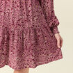 Robe évasée fluide bordeaux femme