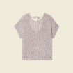 Pull crochet manches courtes vert kaki femme