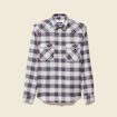 Chemise &agrave; carreaux manches longues ecru homme