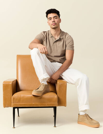 Polo éco-responsable taupe homme