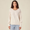 Pull manches longues creme femme
