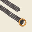 Ceinture tress&eacute;e perfor&eacute;e noir femme