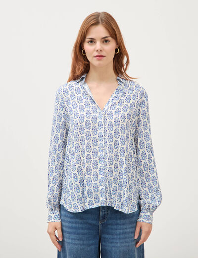 Blouse manches longues blanc femme