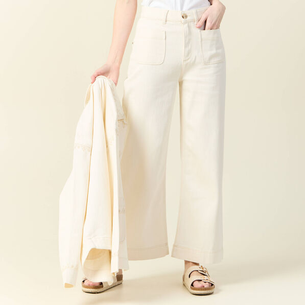 pantalon large denim blanc femme Pantalon large denim blanc femme