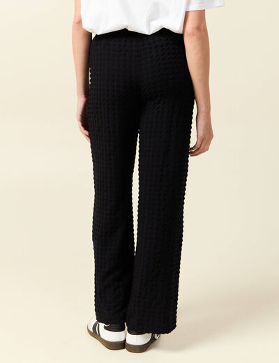 Pantalon loose taille haute fluide noir femme