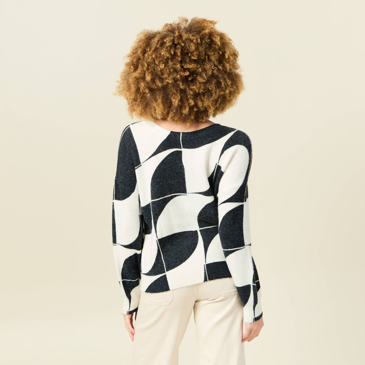 Pull manches longues r&eacute;vesible noir femme