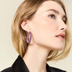 Boucles d'oreilles créoles rose fushia femme