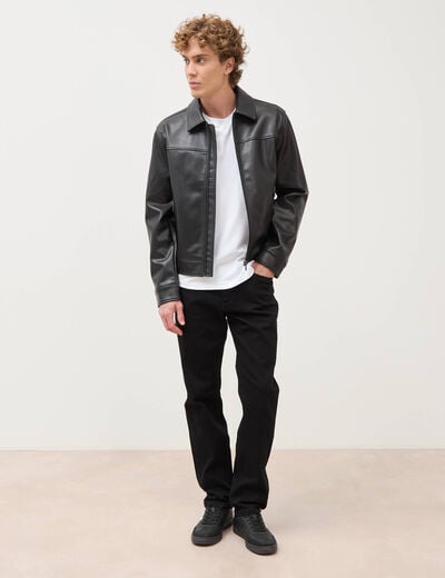 Jeans straight longueur 32 denim noir homme