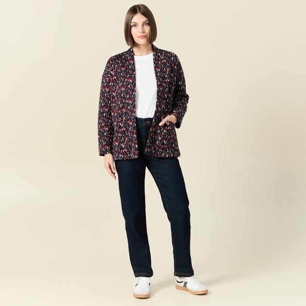 Gilet manches longues bleu marine femme