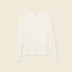 Pull manches longues ajouré ecru femme