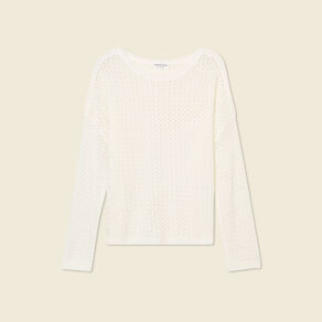 pull manches longues ajoure ecru femme Pull manches longues ajouré ecru femme