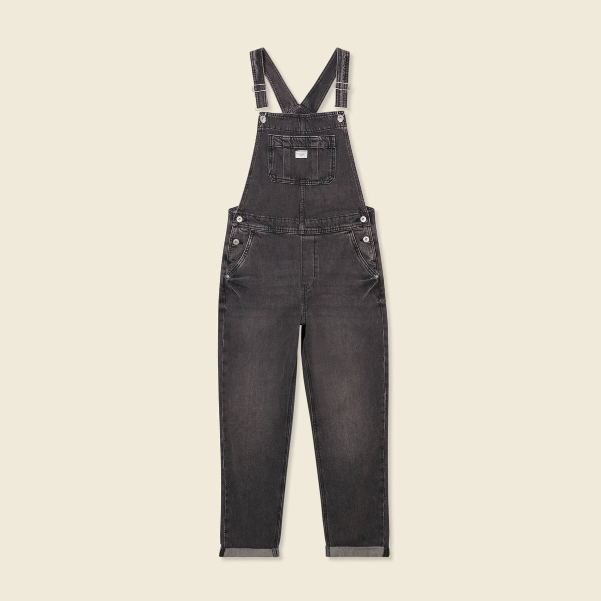 Salopette en jean denim gris femme