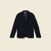 Blazer cintr&eacute; manches longues doubl&eacute; bleu marine homme