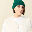 Gilet sherpa sans manches col rond ecru femme