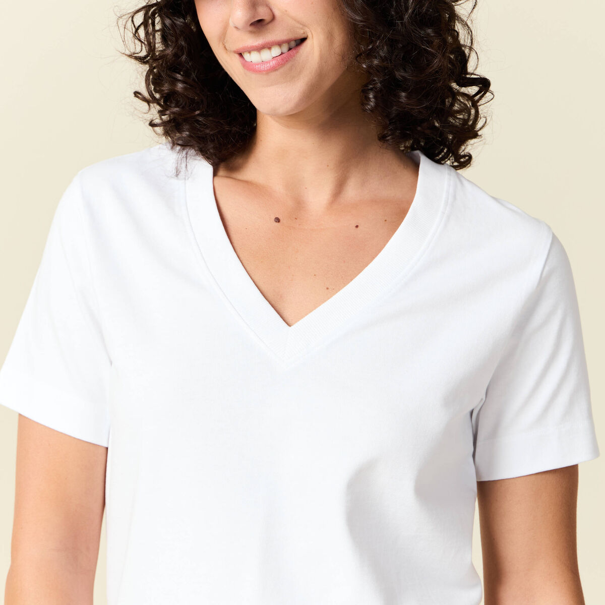 T-shirt manches courtes blanc femme