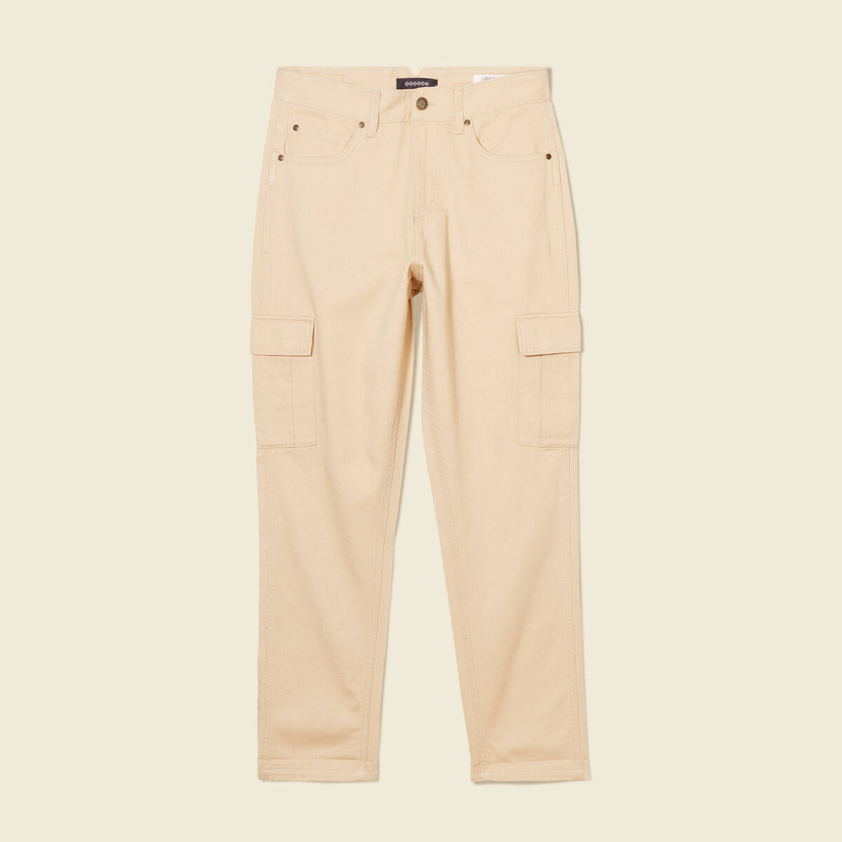 Pantalon cargo beige femme