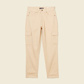 Pantalon cargo beige femme