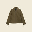 Blouson droit court en coton vert kaki homme