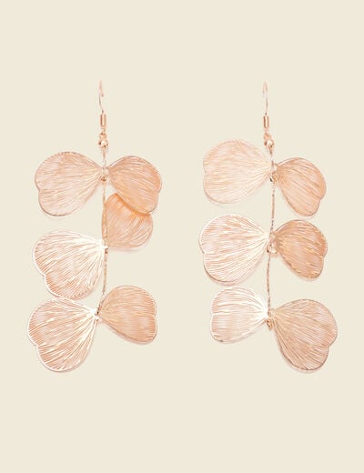 Boucles d'oreilles pendantes couleur or femme