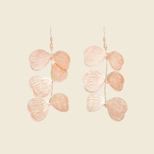 Boucles d'oreilles pendantes couleur or femme