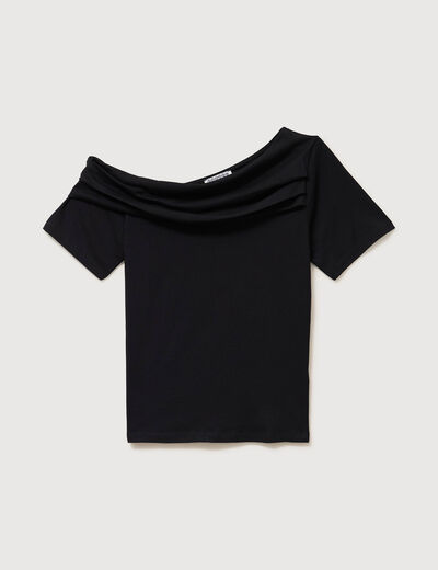 T-shirt ajust&eacute; manches courtes noir femme
