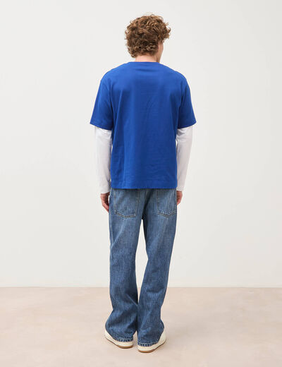 T-shirt ample en coton manches courtes bleu electrique homme