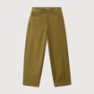 Pantalon coupe regular vert kaki femme