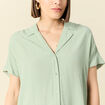 Chemise manches courtes vert olive femme