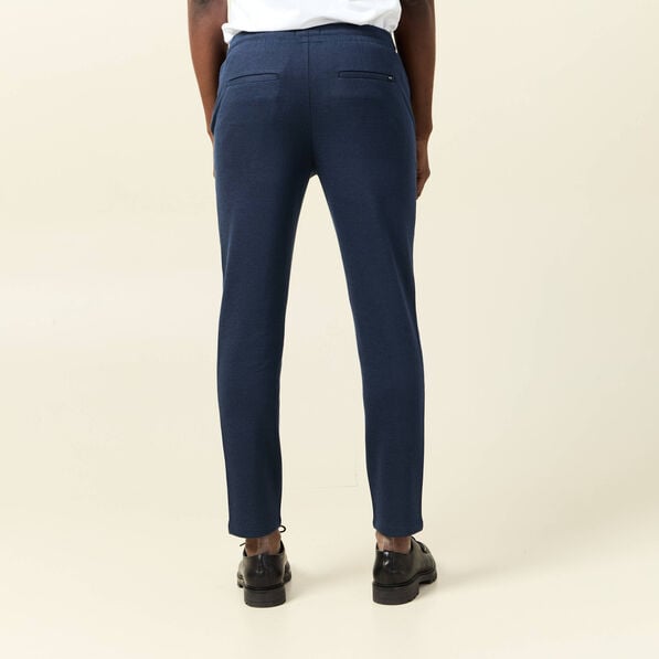 pantalon jogger elastique bleu fonce homme Pantalon jogger élastiqué bleu foncé homme