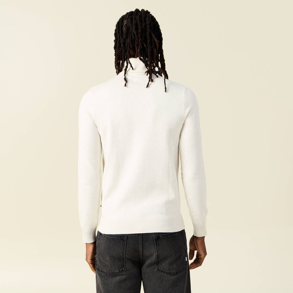 Pull manches longues ecru homme
