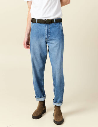 Jeans chino droit longueur 32 denim stone homme