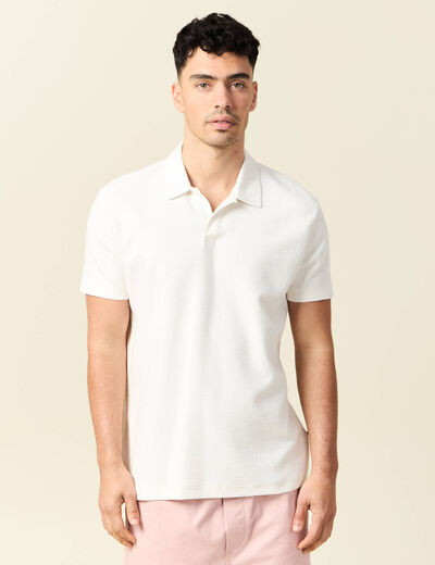 Polo manches courtes ecru homme