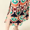 Jupe longue droite fendue orange femme