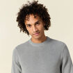 Pull manches longues col rond gris homme