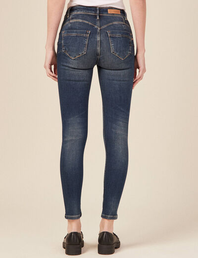 Jeans skinny push up 7/8ème denim brut femme