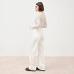Jeans large taille haute denim blanc femme