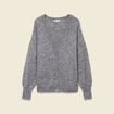 Gilet manches longues col v gris clair femme