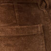 Pantalon large taille haute en velours vieux rose femme