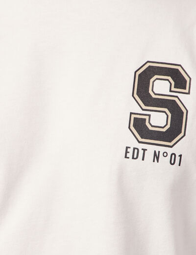 T-shirt manches courtes ecru homme