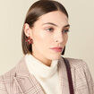 Boucles d'oreilles fleurs orange fonc&eacute; femme