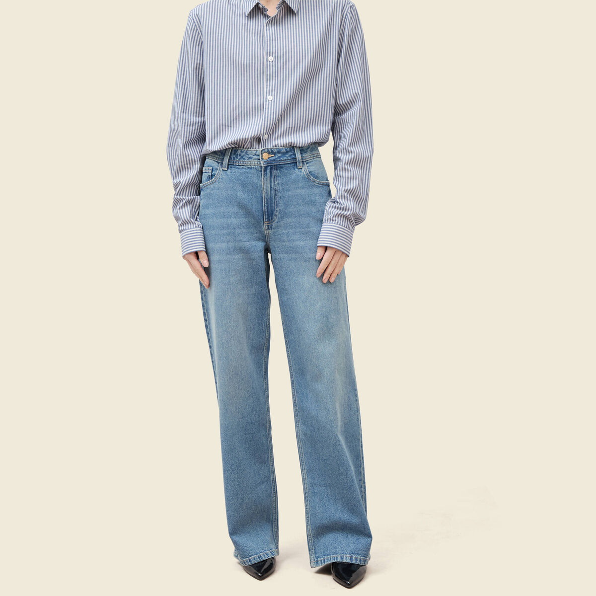 Jeans large taille standard denim used femme