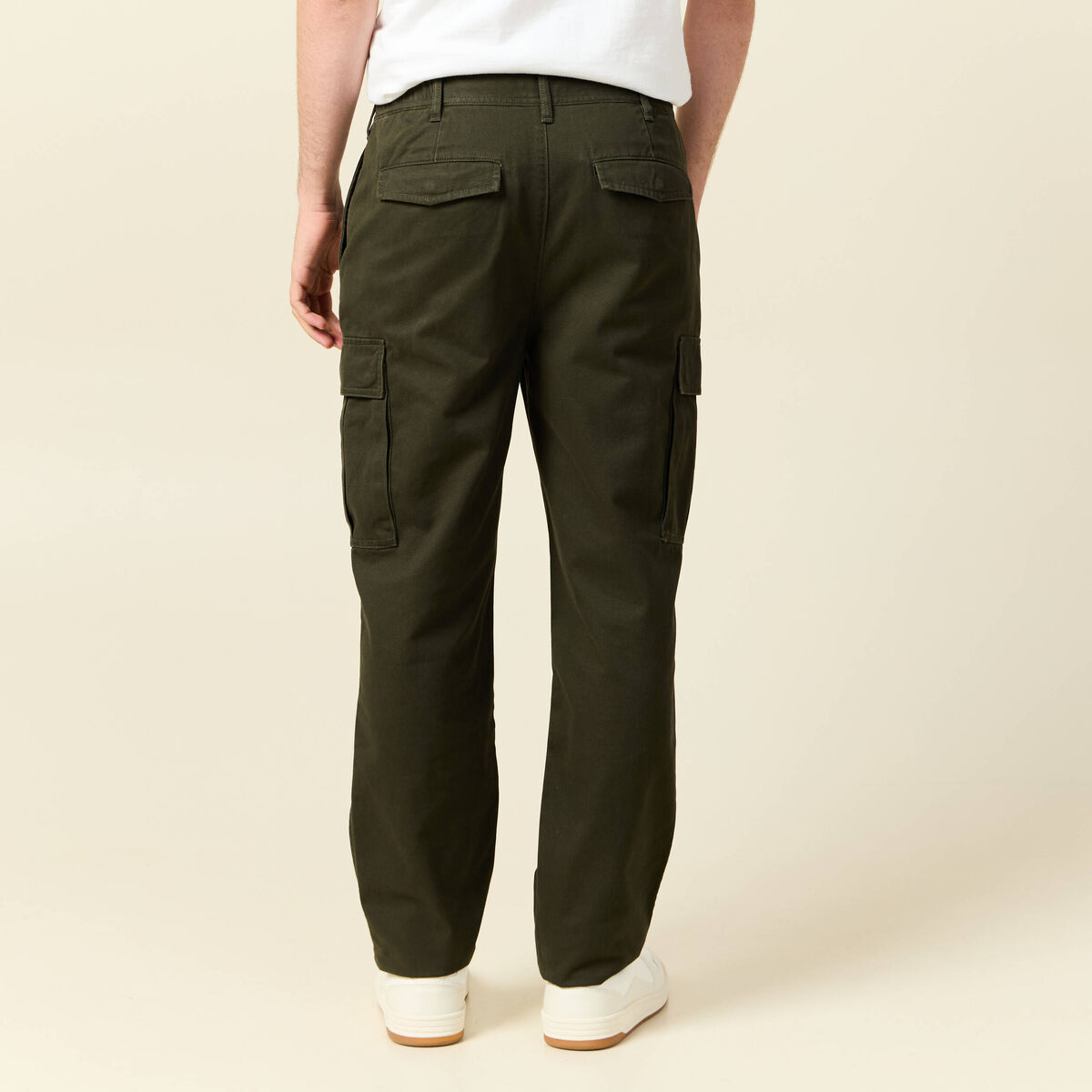 Cargo coupe battle en coton vert kaki homme