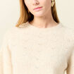 Pull manches longues creme femme