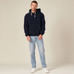 Sweat à capuche sherpa bleu marine homme