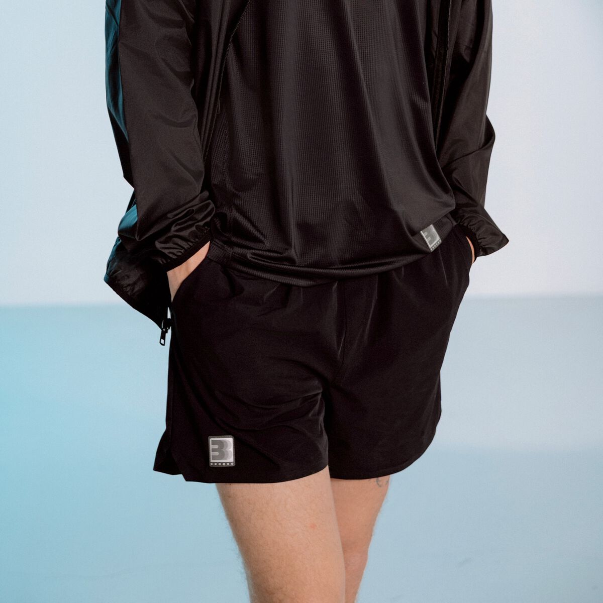 Short doubl&eacute; noir homme