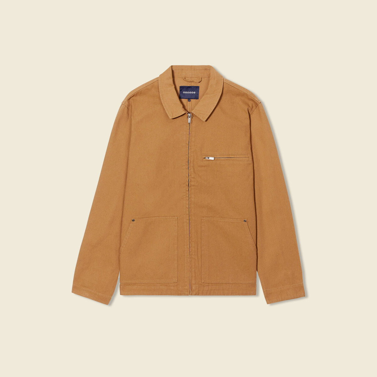 Blouson zipp&eacute; droit camel homme